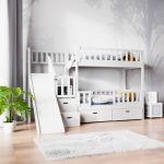 Kinder stapelbed met trap en glijbaan